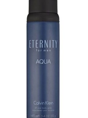 Calvin Klein Eternity Aqua Men Body Spray - Dark Blue and Black can